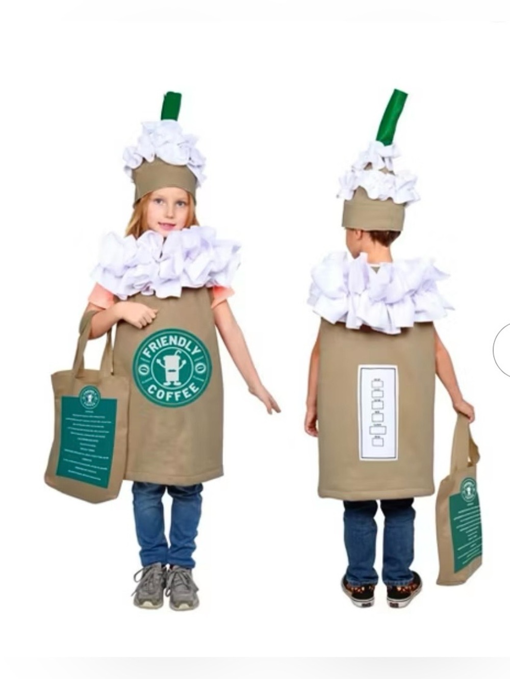 Frappuccino Dress Up America Castume Set For Kids NEW Size L (12-14)